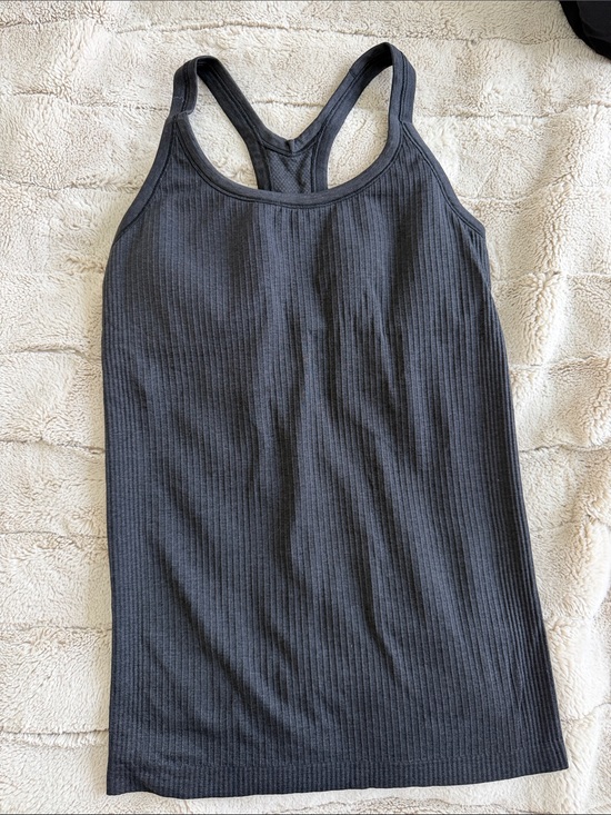 lululemon athletica Tops - Lululemon Black Ribbed Racerback Long Tank Top